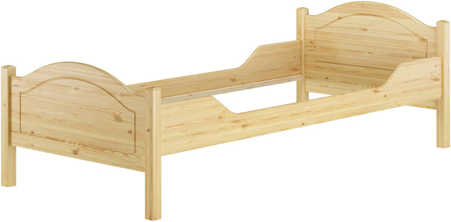 Stabiles Bettgestell Kiefer natur 90x200 Einzelbett ohne Rollrost Holzbett 60.30-09oR Bild 1