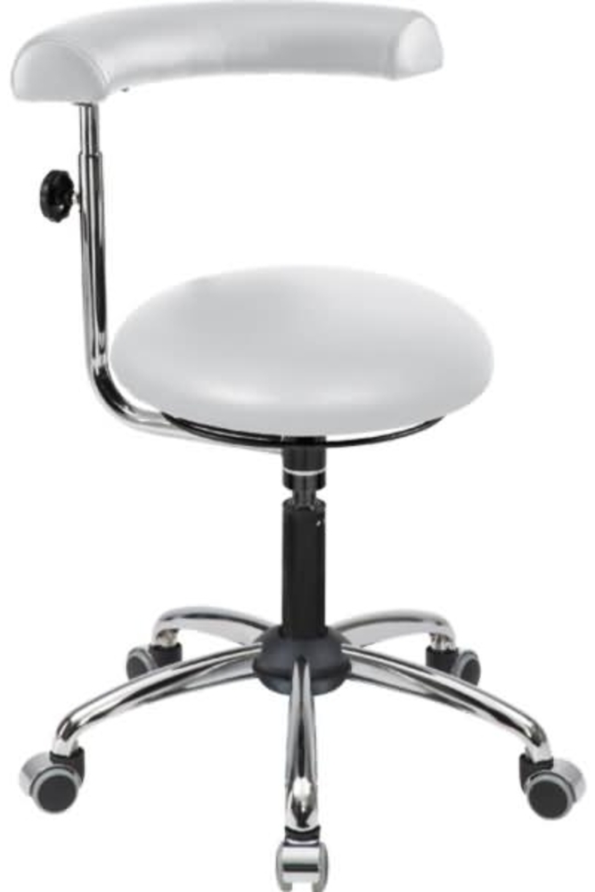 meychair Hocker 09706 A20-53-TR-Comfort-KL Rollen Arm weiß Bild 1