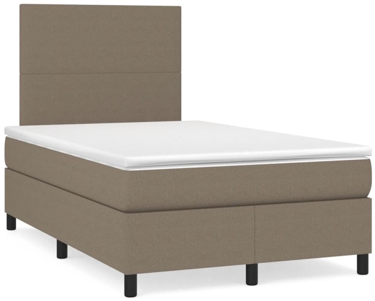 vidaXL Boxspringbett mit Matratze Taupe 120x190 cm Stoff 3269871 Bild 1