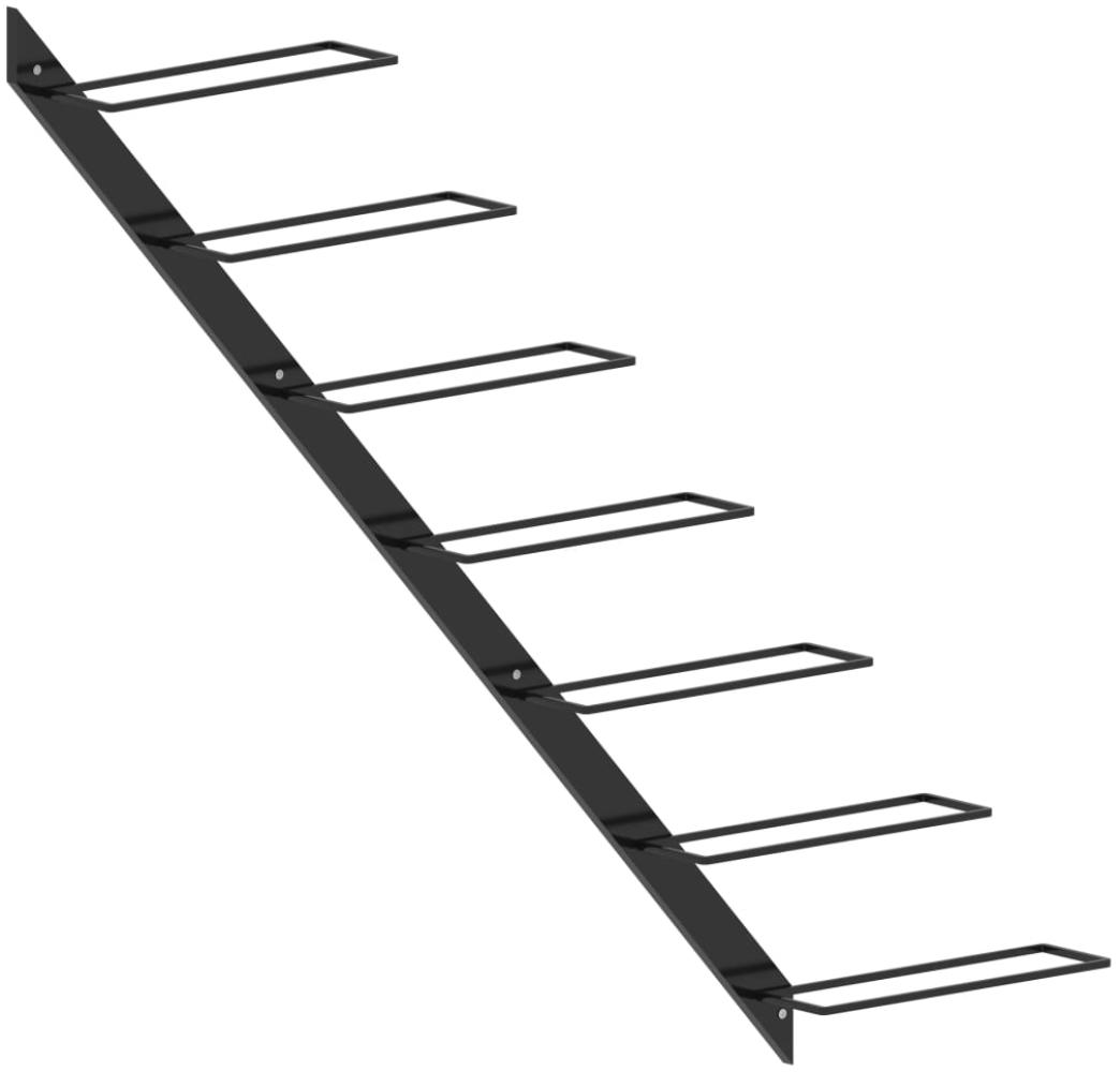 vidaXL Wand-Weinregal für 7 Flaschen Schwarz Metall 289564 Bild 1