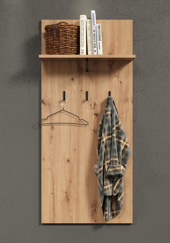 Places of Style Garderobenpaneel Tarragona (1 St), Wandpaneel mit Ablage & Kleiderstange - (B/T/H) 63/30/139 cm Bild 1