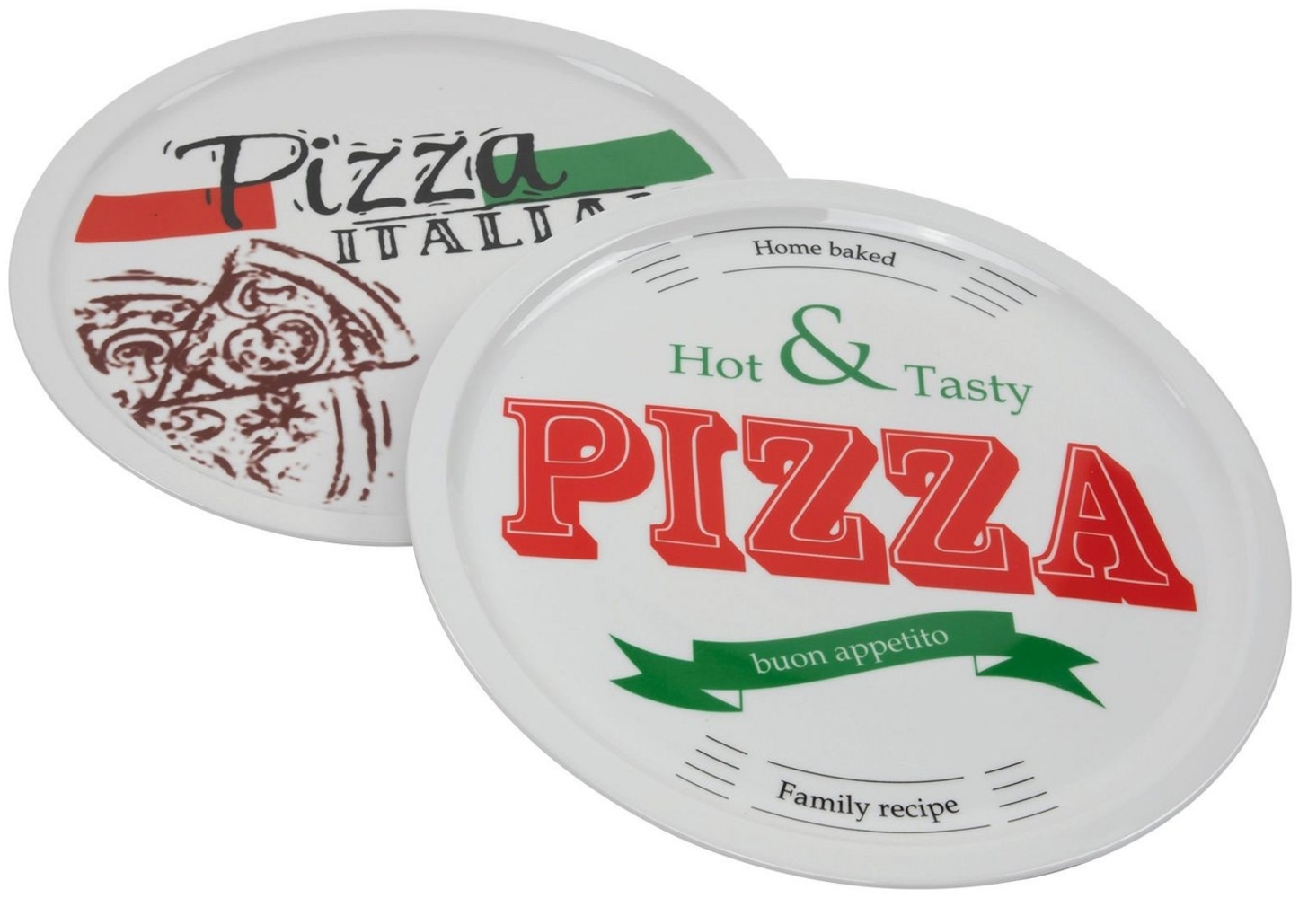 Spetebo Pizzateller PIZZA Teller 31,5 cm - 2er Set - je Motiv 1x, (2 St), 2er Set moderne Pizzateller Bild 1