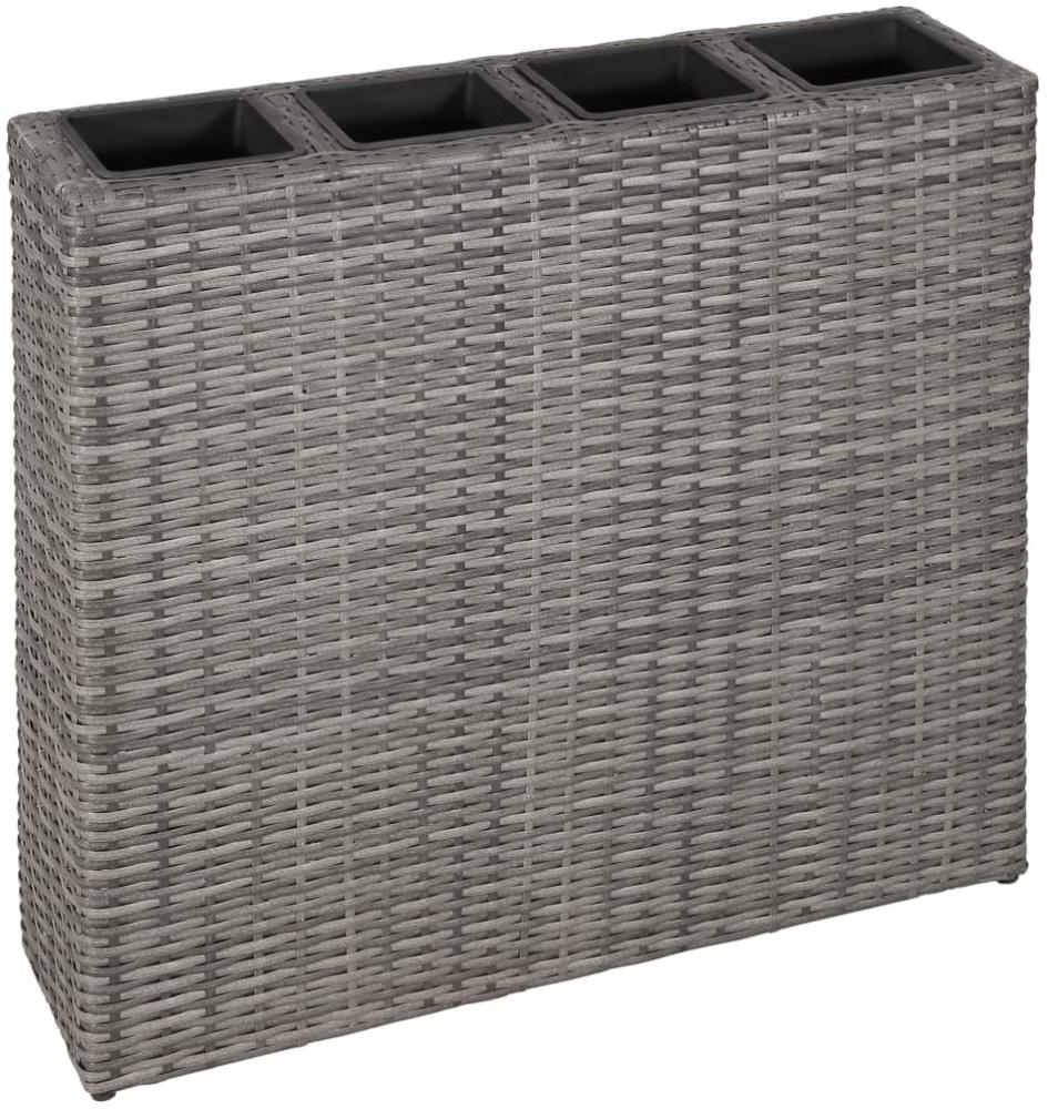 vidaXL Garten-Hochbeet mit 4 Töpfen Poly Rattan Grau 45426 Bild 1