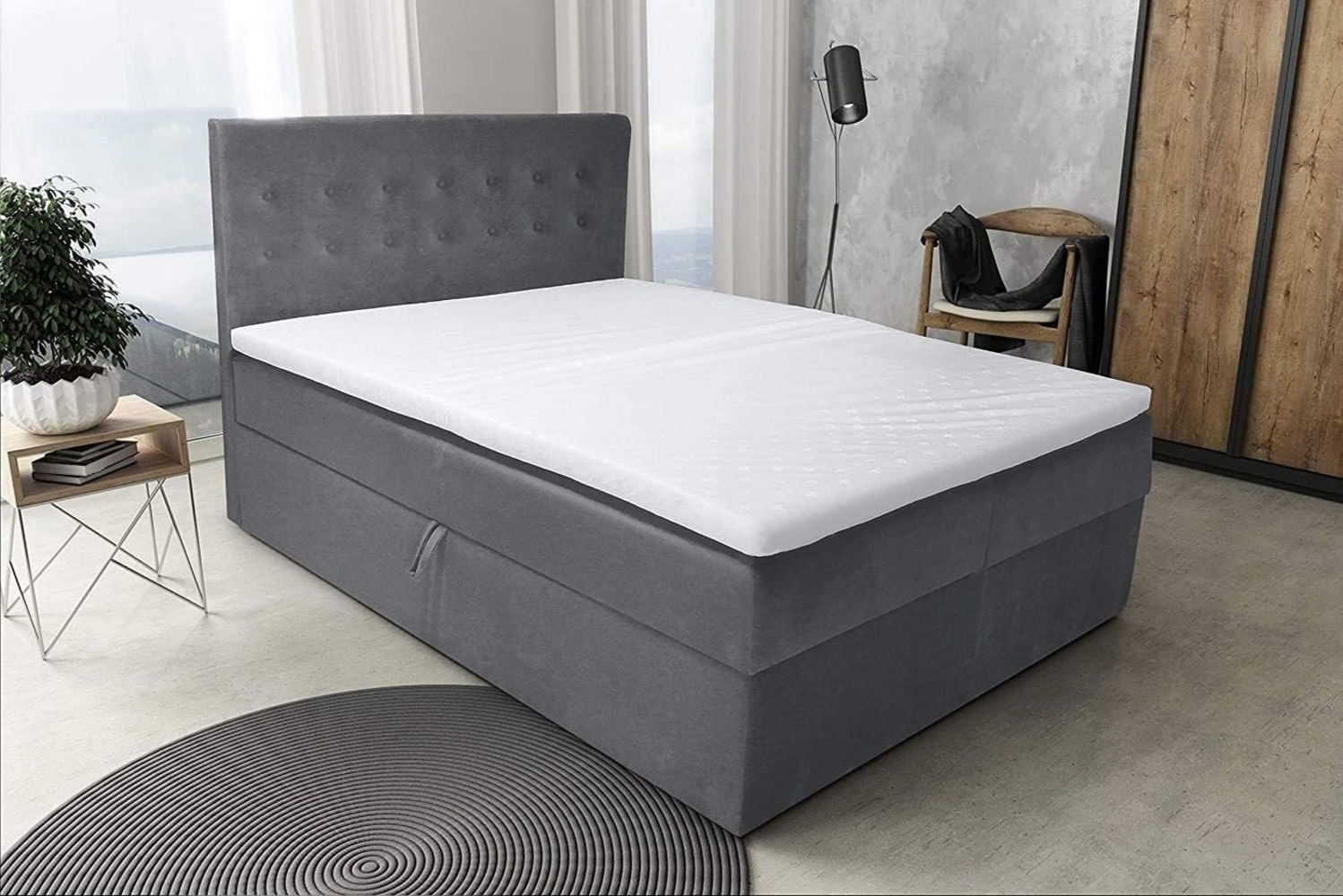 Best for Home Boxspringbett S Deluxe mit Bettkasten Bonellfederkern inkl. 4 cm Topper (140x200 160x200 180x200 200x200 cm), Handwerksqualität, TOP Preis-Leistungs-Verhältnis Bild 1