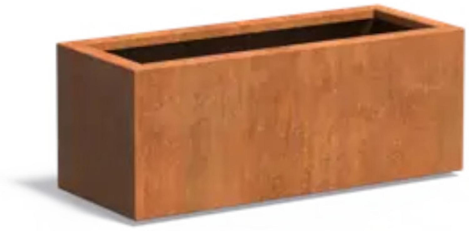 Adezz Pflanzgefäß Carrez Standard Rechteck aus Corten-Stahl Pflanzkübel Größe 100x40x40 cm Bild 1