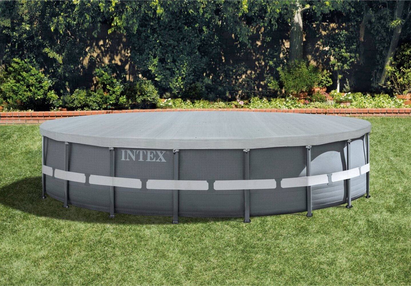 Intex Poolplane Deluxe rund, Polyethylen grau, 549 cm Bild 1