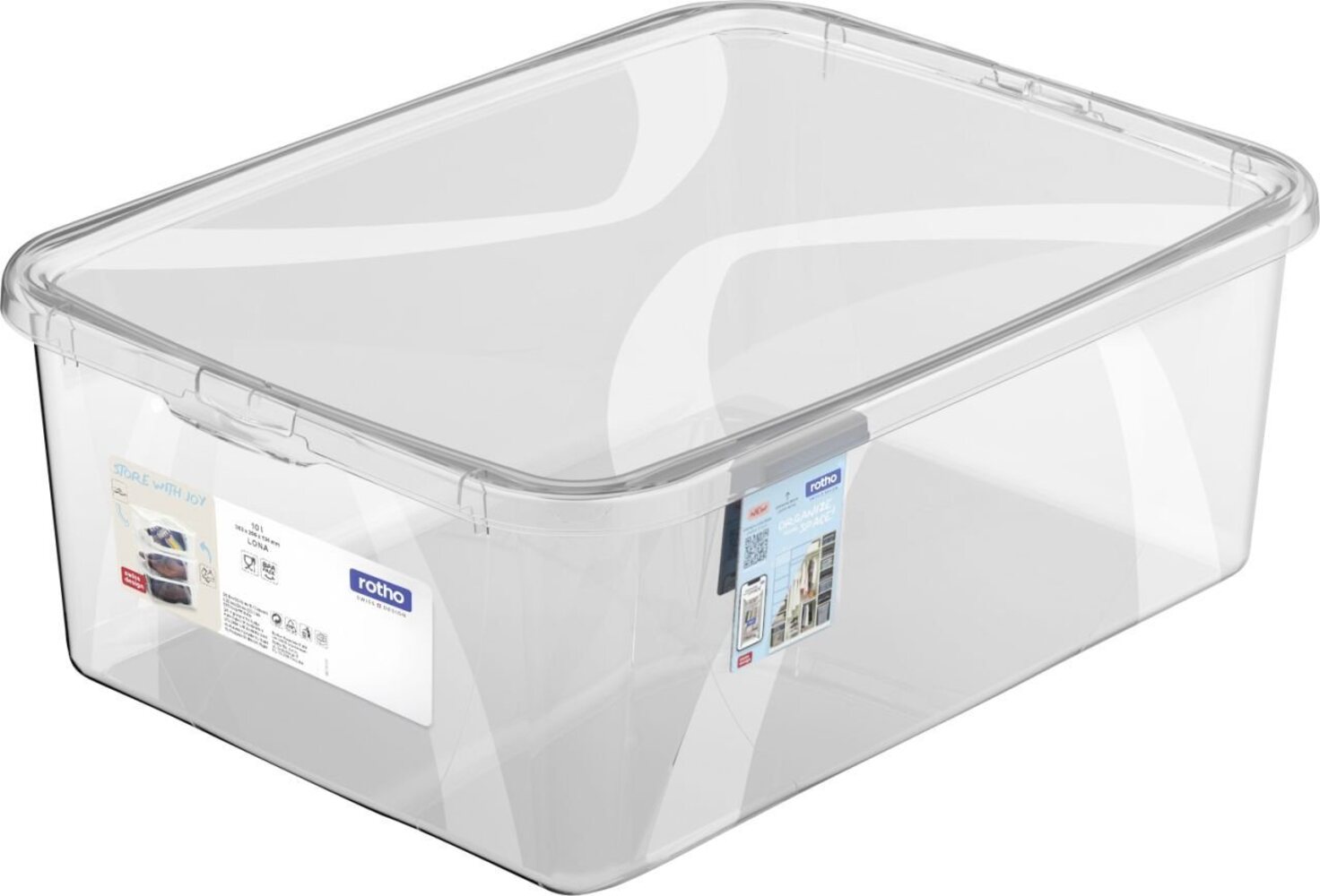 Rotho Aufbewahrungsbox Lona inkl. Deckel 10 L transparent Bild 1