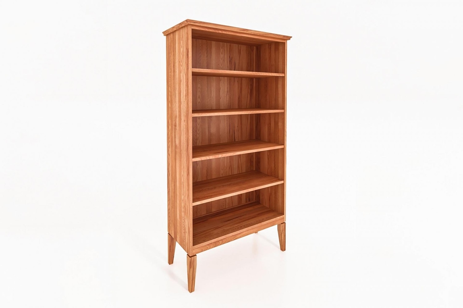 Bücherregal Sydo aus Kernbuche massiv 94x45x180 cm mit 5 Fächern und Holzbeinen Bild 1