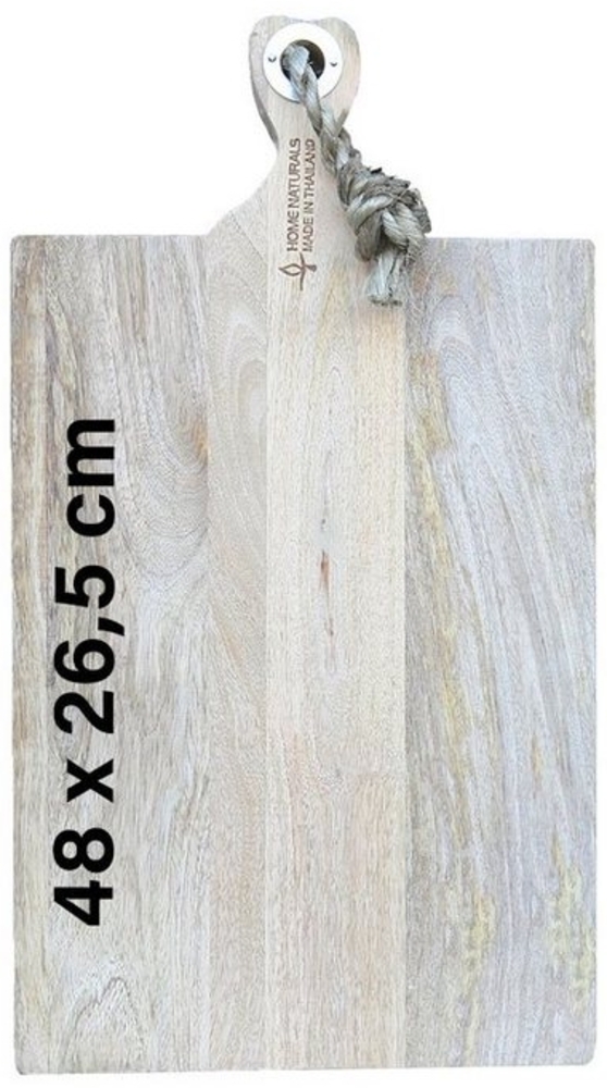 Steelboxx Schneidebrett Servierbrett aus Mango-Holz mit Griff Gr. L 48cm x 26,5 x 3,5, Mangoholz, (1, 1-St), Lebensmittelecht und natürlich aus massivem Mangoholz gefertigt Bild 1