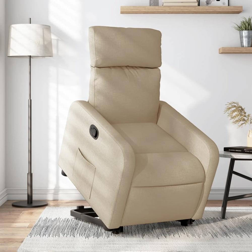 vidaXL Relaxsessel mit Aufstehhilfe Creme Stoff 3206707 Bild 1