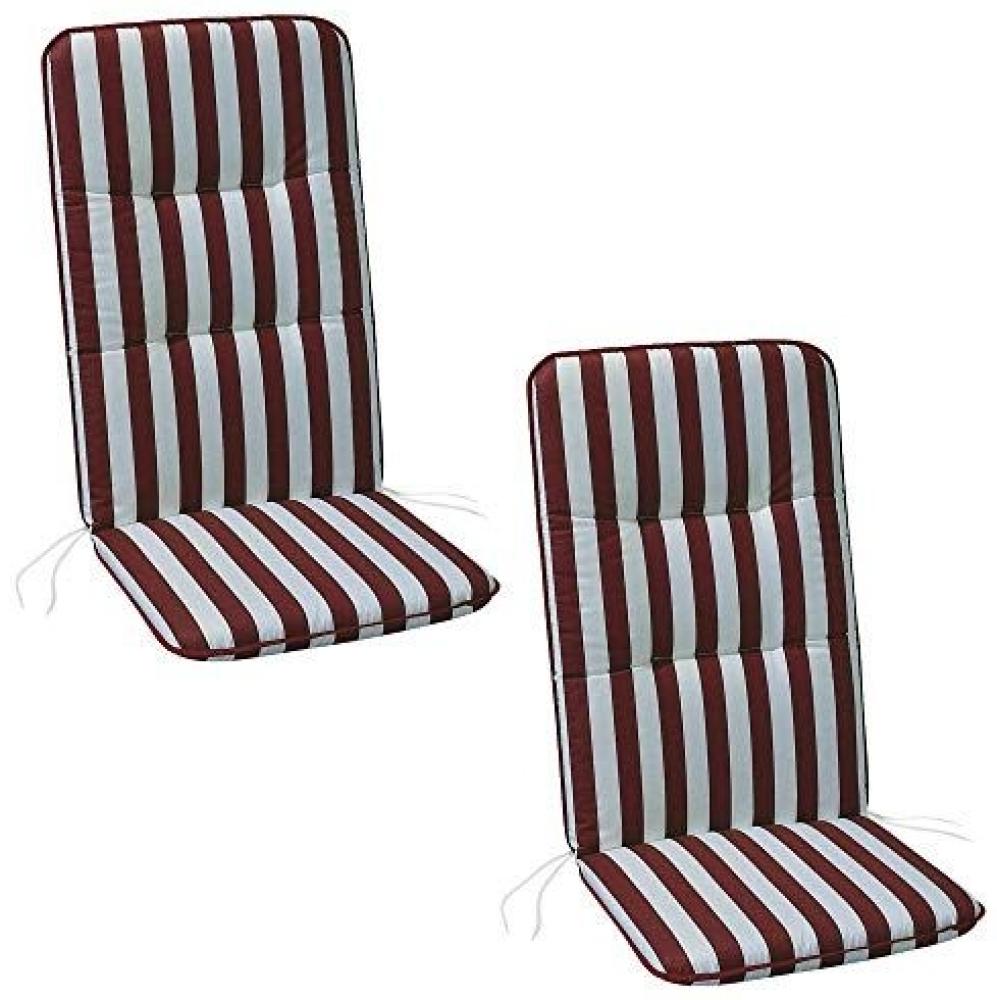 2 BEST Sitzkissen rot, weiß 50,0x120,0 cm Bild 1