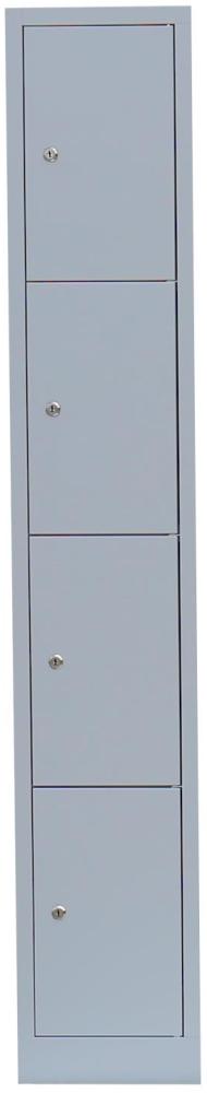 Schließfachschrank Wertfachschrank Fächerschrank Spind Umkleideschrank 4 Fächer-Spint Lichtgrau 520410 Bild 1