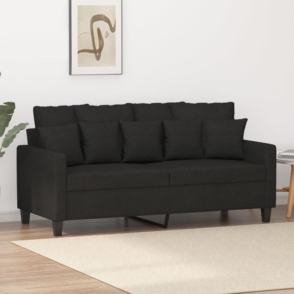 vidaXL 2-Sitzer-Sofa Schwarz 140 cm Stoff 359271 Bild 1