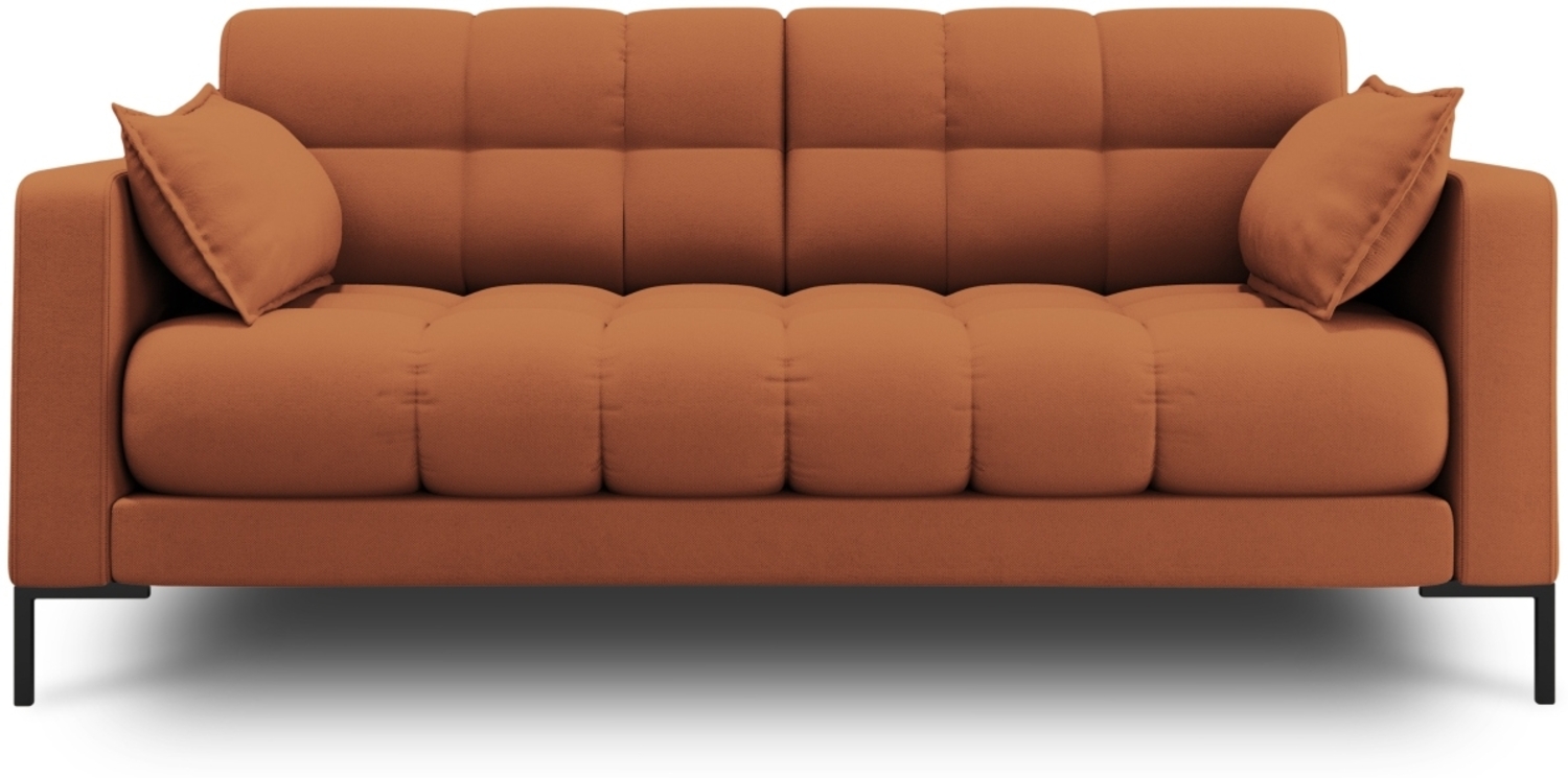 Micadoni Sofa Mamaia 2-Sitzer Strukturierter Stoff Ziegel Metall schwarz Bild 1