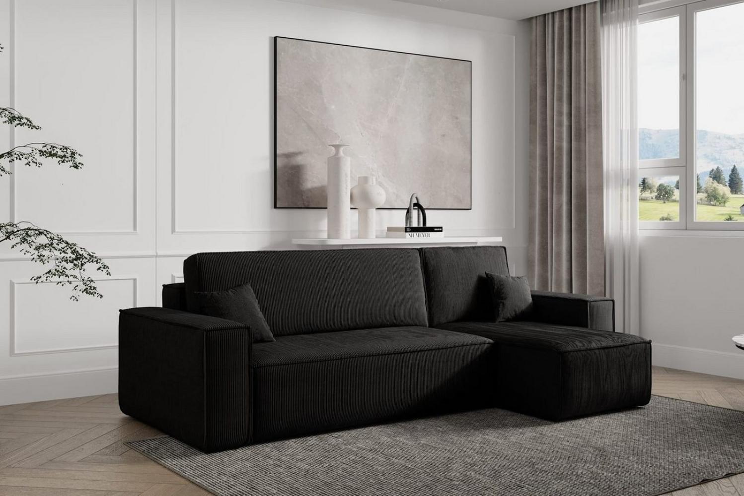 Compleo Ecksofa TOKYO, L-form Ecke, mit universelle Ottomane und Schlaffunktion, Cord Bild 1