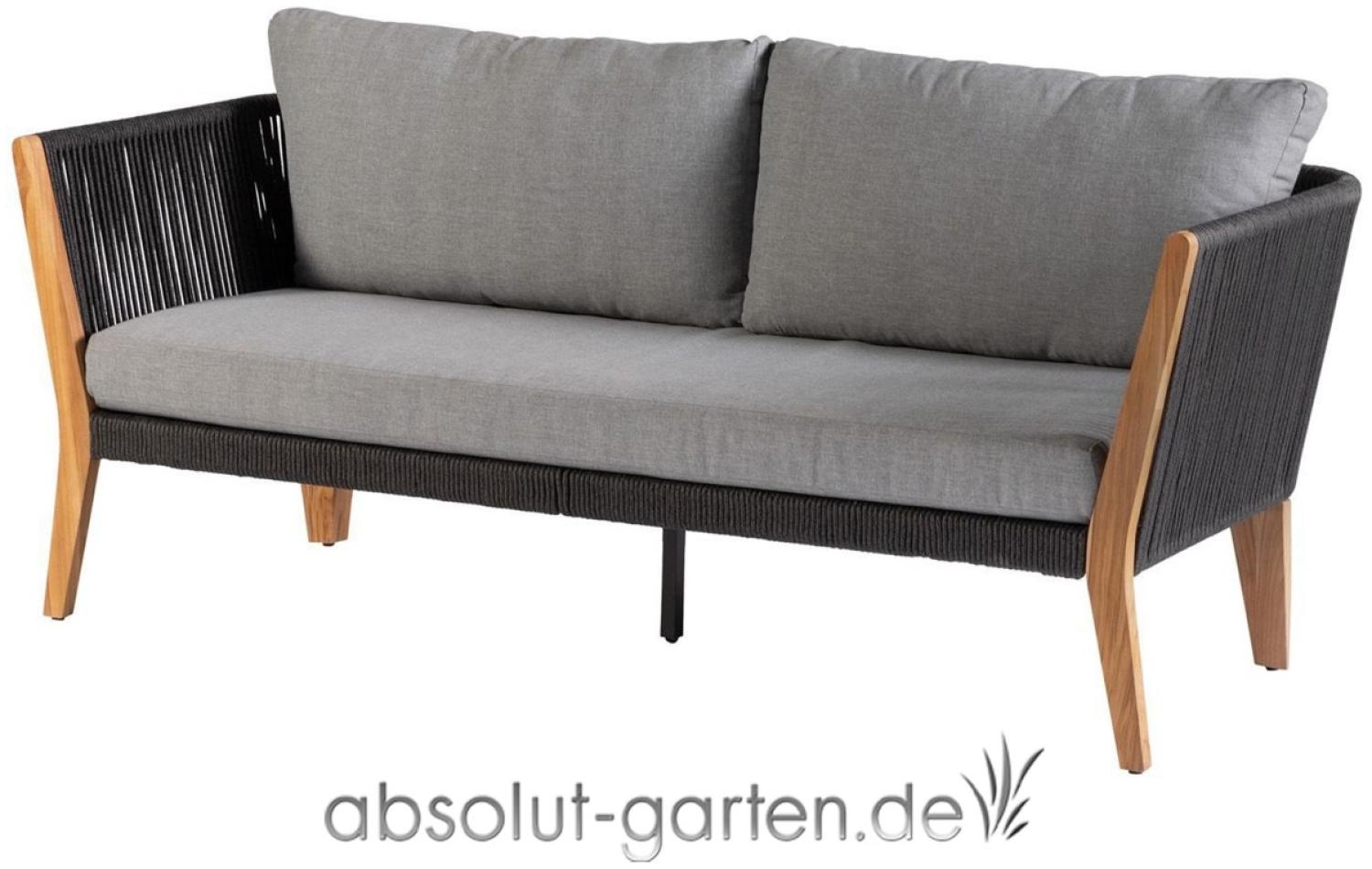 Gartensofa San Remo aus Teakholz, Schwarz Bild 1