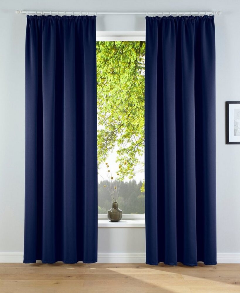 my home Verdunkelungsvorhang Solana, Gardinen mit Kräuselband, Vorhänge, Wohnzimmer, modern, (2 St), Kräuselband, verdunkelnd, 2er-Set Verdunklungsvorhang mit Thermofunkltion, Bestseller, einfarbig Bild 1