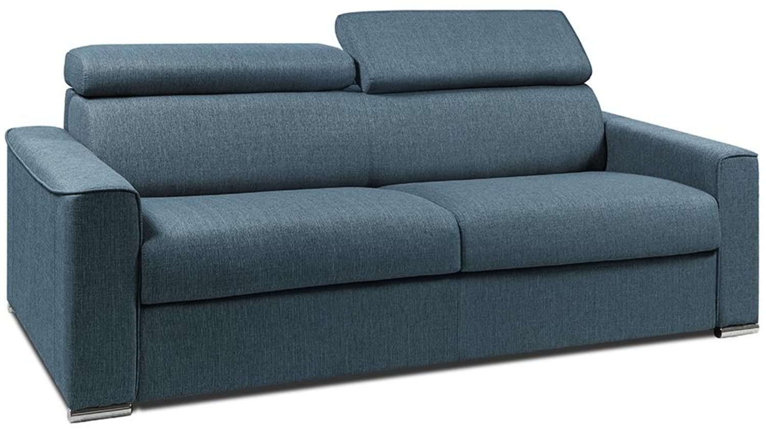 Schlafsofa 4-Sitzer Stoff VIZIR - Blau - Liegefläche mit Lattenrost: 160 cm - Matratzenhöhe: 14 cm Bild 1