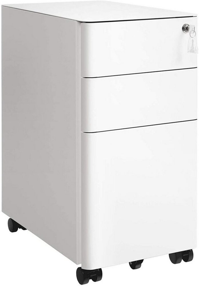 Songmics Rollcontainer abschließbar, Stahl Weiß, 30 x 46 x 59,2 cm Bild 1