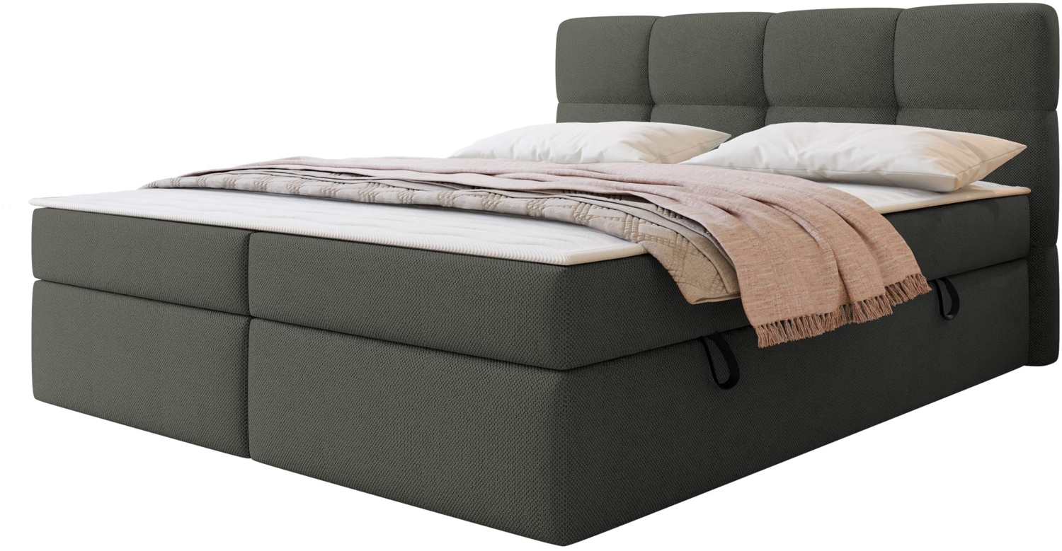 Mirjan24 Boxspringbett mit H3-Matratze und Topper Fogy , grün, 160x200 cm Bild 1