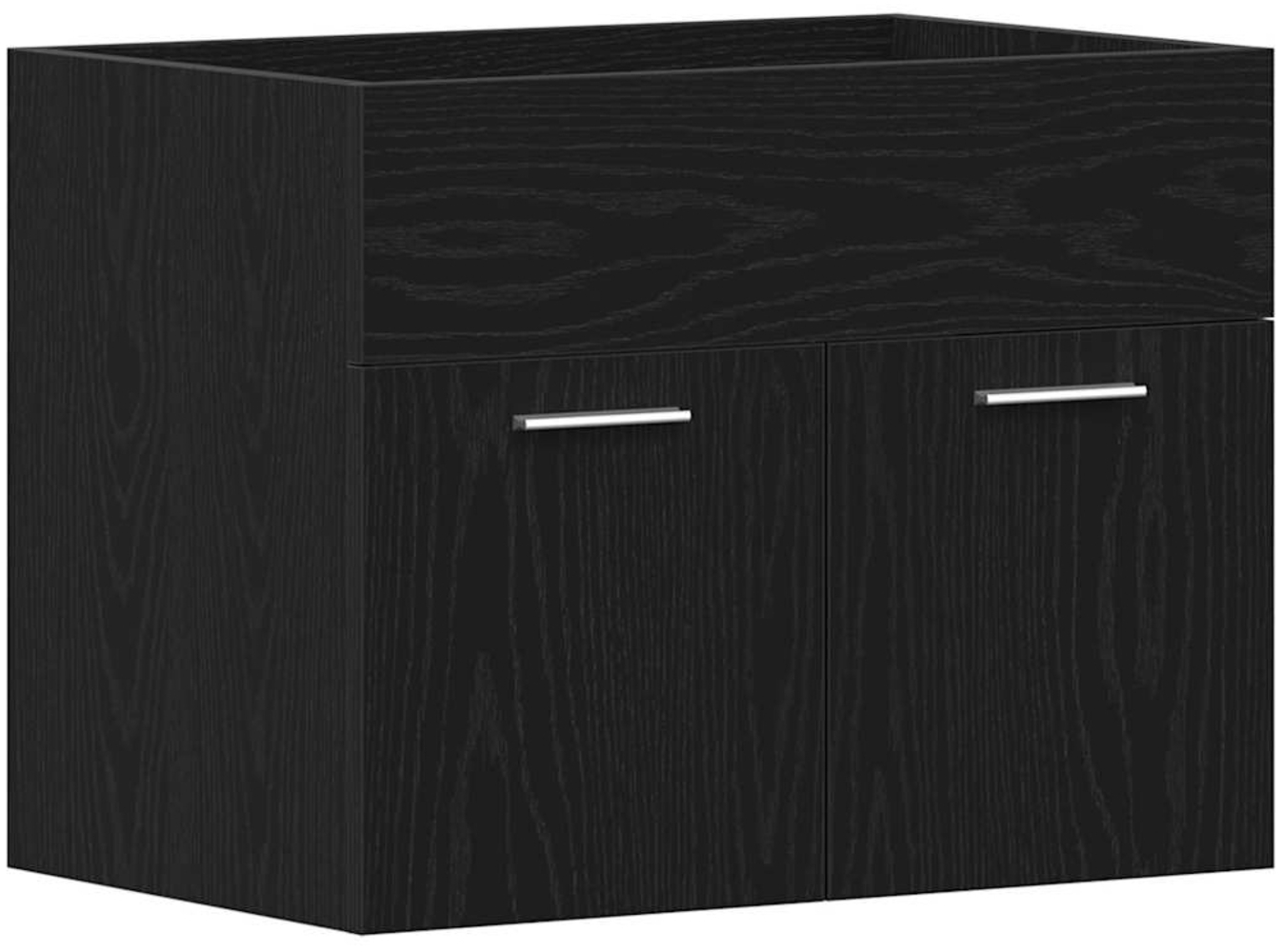 vidaXL Waschbeckenunterschrank Schwarz Eichen-Optik 60x38,5x46 cm 862025 Bild 1