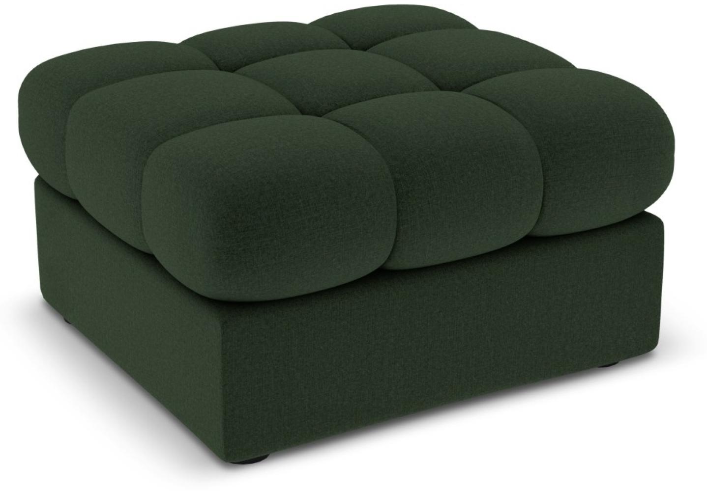 Micadoni Pouf Hocker Justin | Bezug Dark Green | Beinfarbe Black Plastic Bild 1