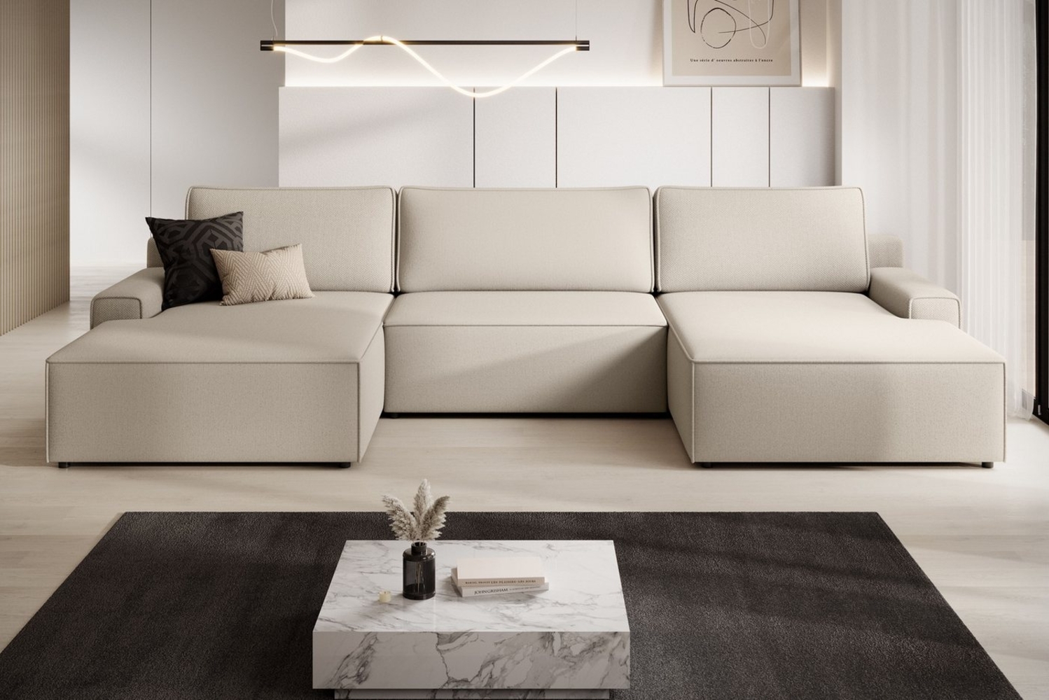 TRENDMANUFAKTUR Wohnlandschaft Challenge, Schlafsofa mit Bettkasten, Couch in U-Form, Breite 333 cm, XXL Sofa mit Bettkasten & Schlaffunktion, auch in trendigem Cordstoff Bild 1