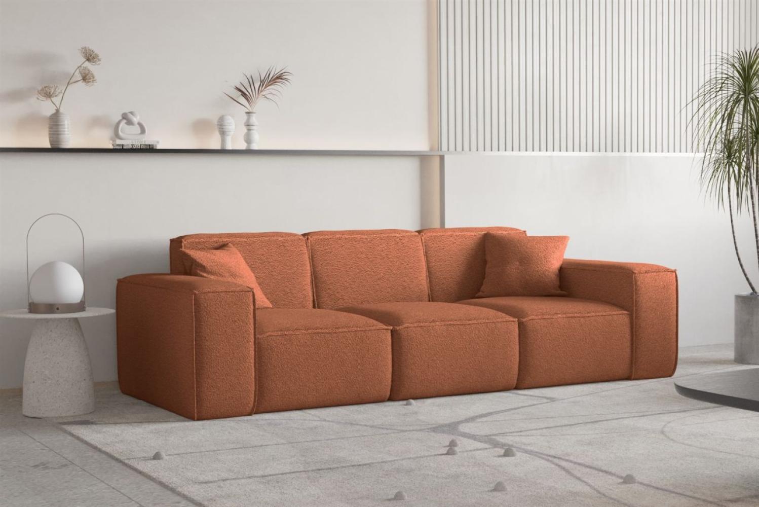 Sofa Designersofa CELES PREMIUM 3-Sitzer in Stoff Ascot Bukla Terracotta Bild 1