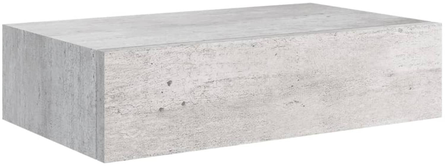 vidaXL Wandregal mit Schublade Betongrau 40x23,5x10 cm MDF 330251 Bild 1