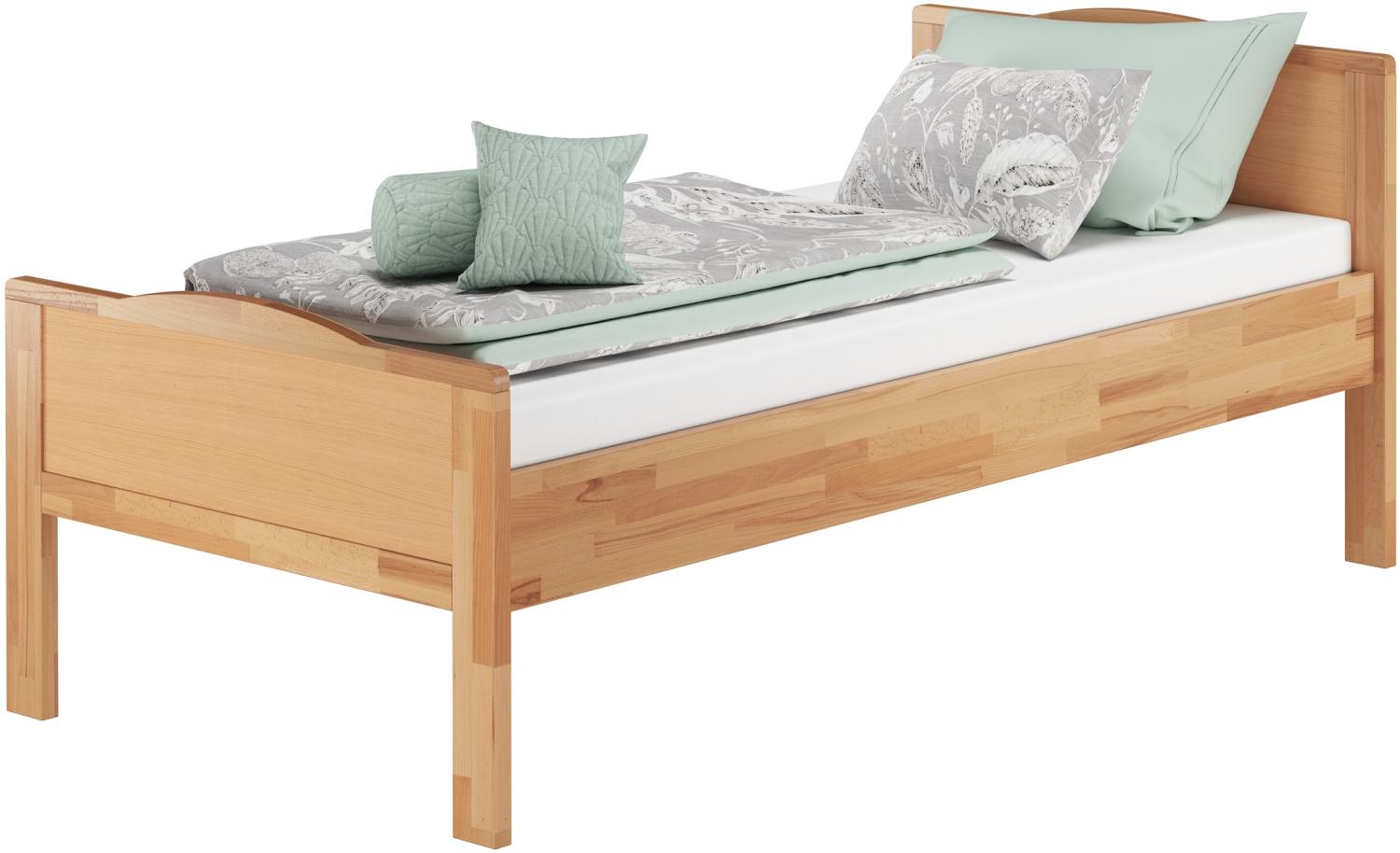 Seniorenbett Überlänge extra hoch Einzelbett Buche 90x200 V-60. 70-09-220 Bild 1