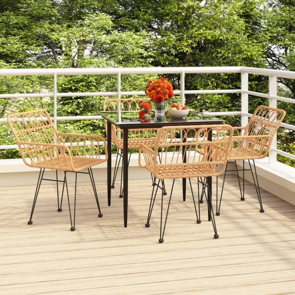 vidaXL 5-tlg. Garten-Essgruppe Poly Rattan 3157846 Bild 1