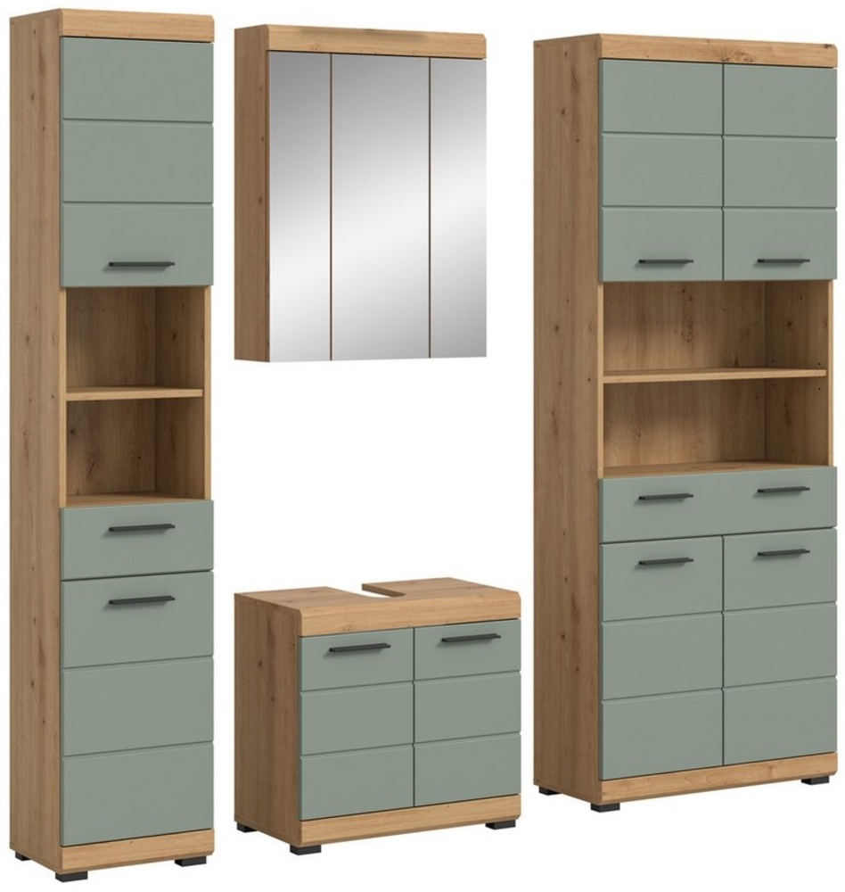 INOSIGN Badmöbel-Set Siena, 4 teilig, bestehend aus:, (Set), Hochschrank schmal, WBU, Spiegelschrank, Hochschrank breit Bild 1