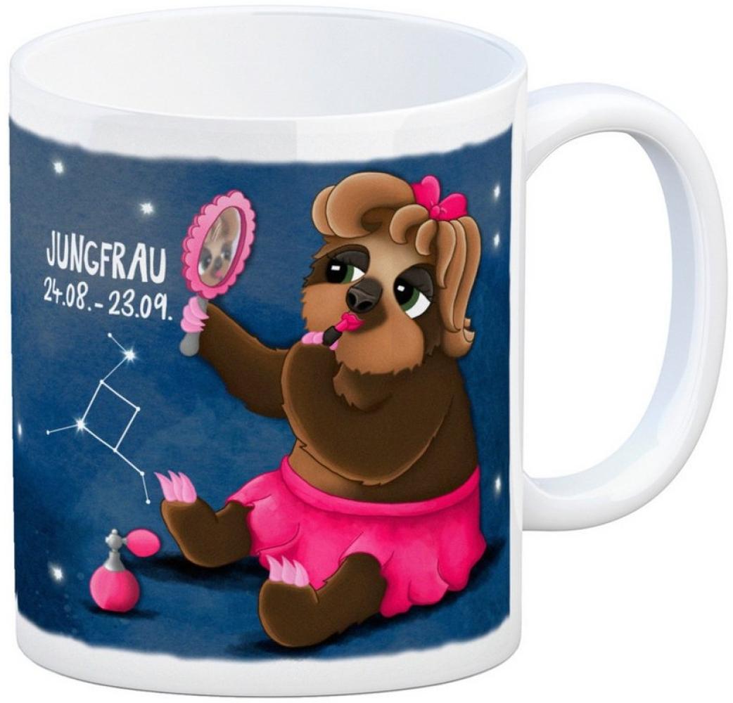 speecheese Tasse Kaffeebecher mit Faultier Sternzeichen Jungfrau Motiv Becher Tasse Bild 1