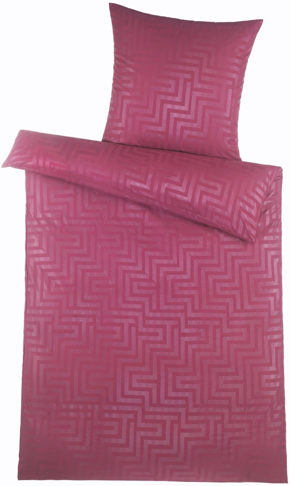 Mikrofaser Bettwäsche 135x200 cm aus 100% Polyester - Labyrinth Bordeaux Bild 1