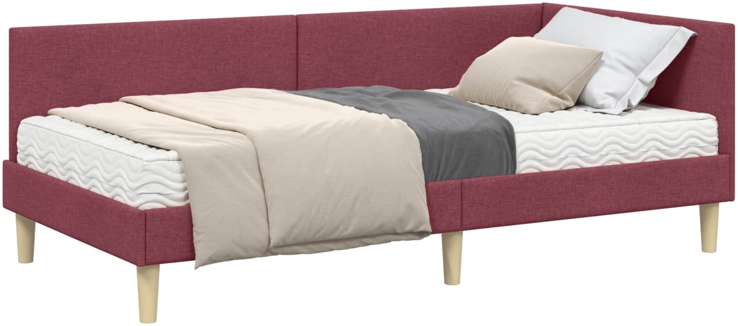 vidaXL Eckbettgestell mit Matratze Sonstiges 2 pcs Grau Stoff 3393736 Bild 1