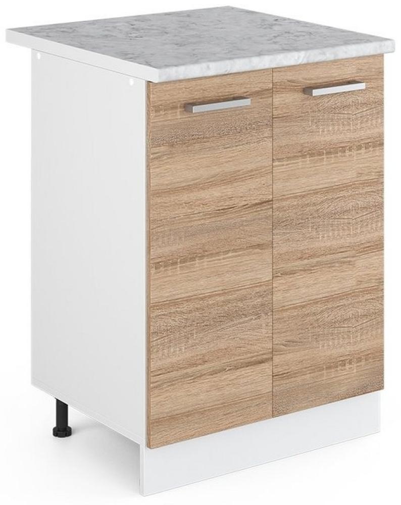 Vicco Küchenschrank R-Line Hängeschrank Unterschrank Küchenzeile Küchenunterschrank Arbeitsplatte, Möbel verfügbar in anthrazit und weiß (Sonoma mit Arbeitsplatte, Unterschrank 60 cm) Bild 1