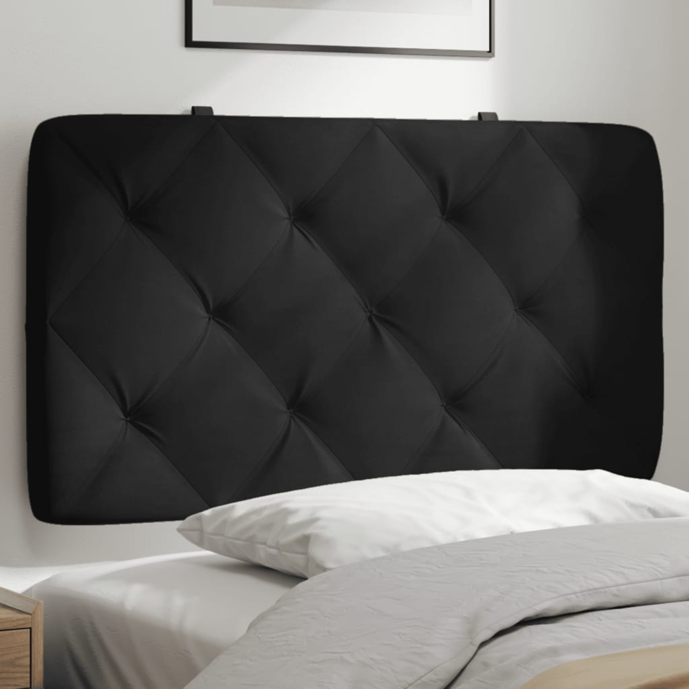 vidaXL Kopfteil-Kissen Schwarz 90 cm Samt 374710 Bild 1