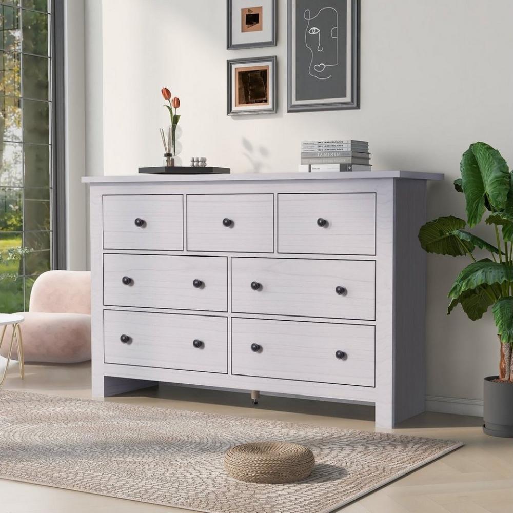 HAUSS SPLOE Sideboard Schubladenkommode, Sideboard Highboard Kommode, Standschrank Kommode mit 7 Schubladen Bild 1