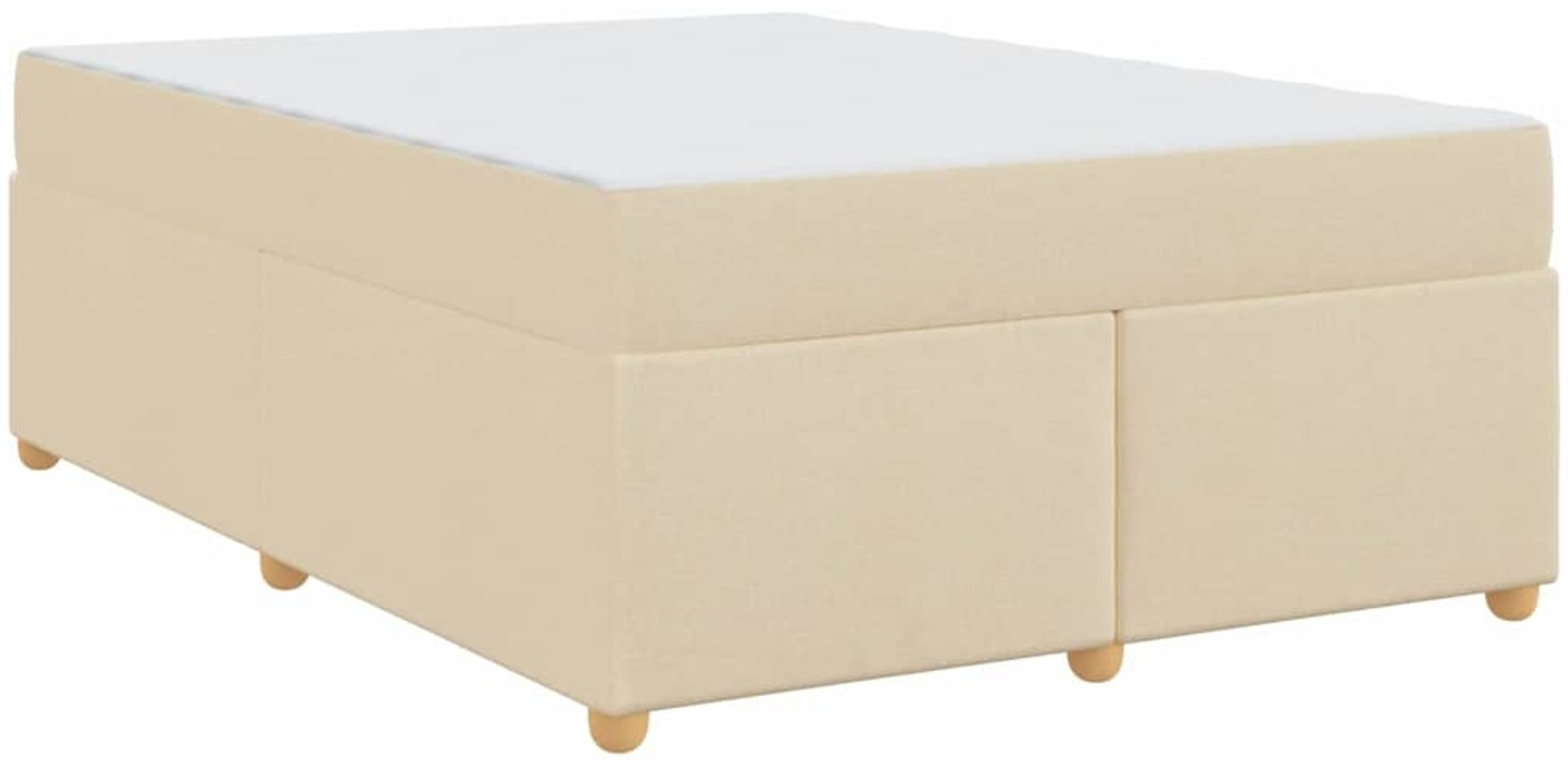 vidaXL Bettrahmen mit Matratze Creme 160 x 200 cm Stoff 3399368 Bild 1