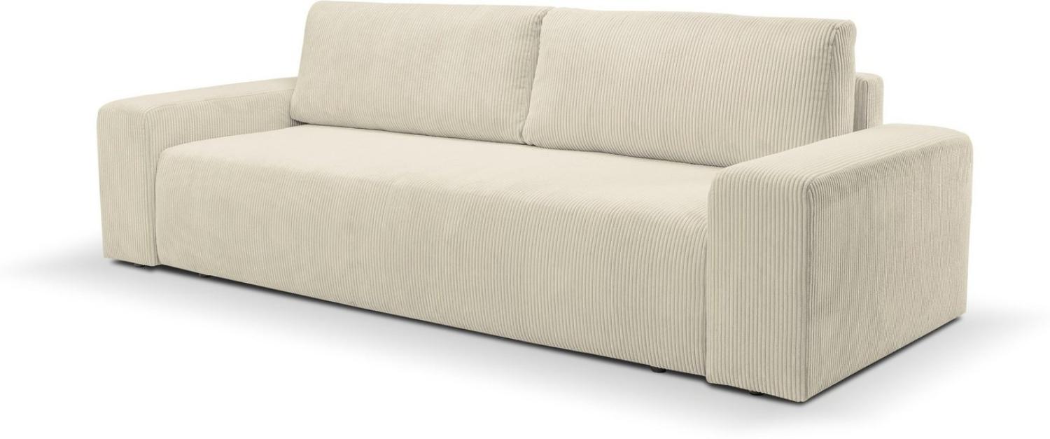 WERK2 Schlafsofa Hugo, Design 2-Sitzer Sofa in Cord mit Schlaffunktion & Bettkasten Bild 1