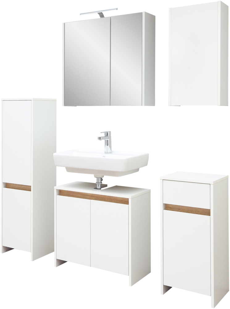 Pelipal 'Quickset 100' Badmöbel-Set, Waschbeckenunterschrank, Spiegelschrank, Hängeschrank, Unterschrank, Midischrank Bild 1