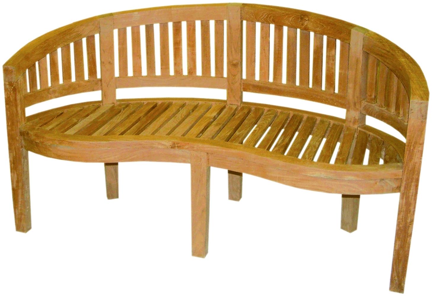 Premium Teak Gartenbank Banana Sitzbank Holzbank Teakbank Parkbank 150cm Bild 1