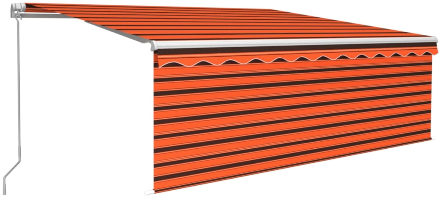 vidaXL Markise Manuell Einziehbar mit Rollo & LED 4,5x3 m Orange Braun 3069325 Bild 1
