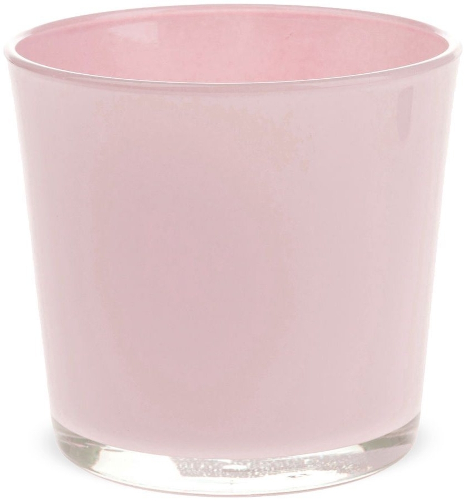 matches21 HOME & HOBBY Blumentopf Glastopf Pflanzgefäß Teelichtglas rund Übertopf rosa 11,5 cm (1 St) Bild 1