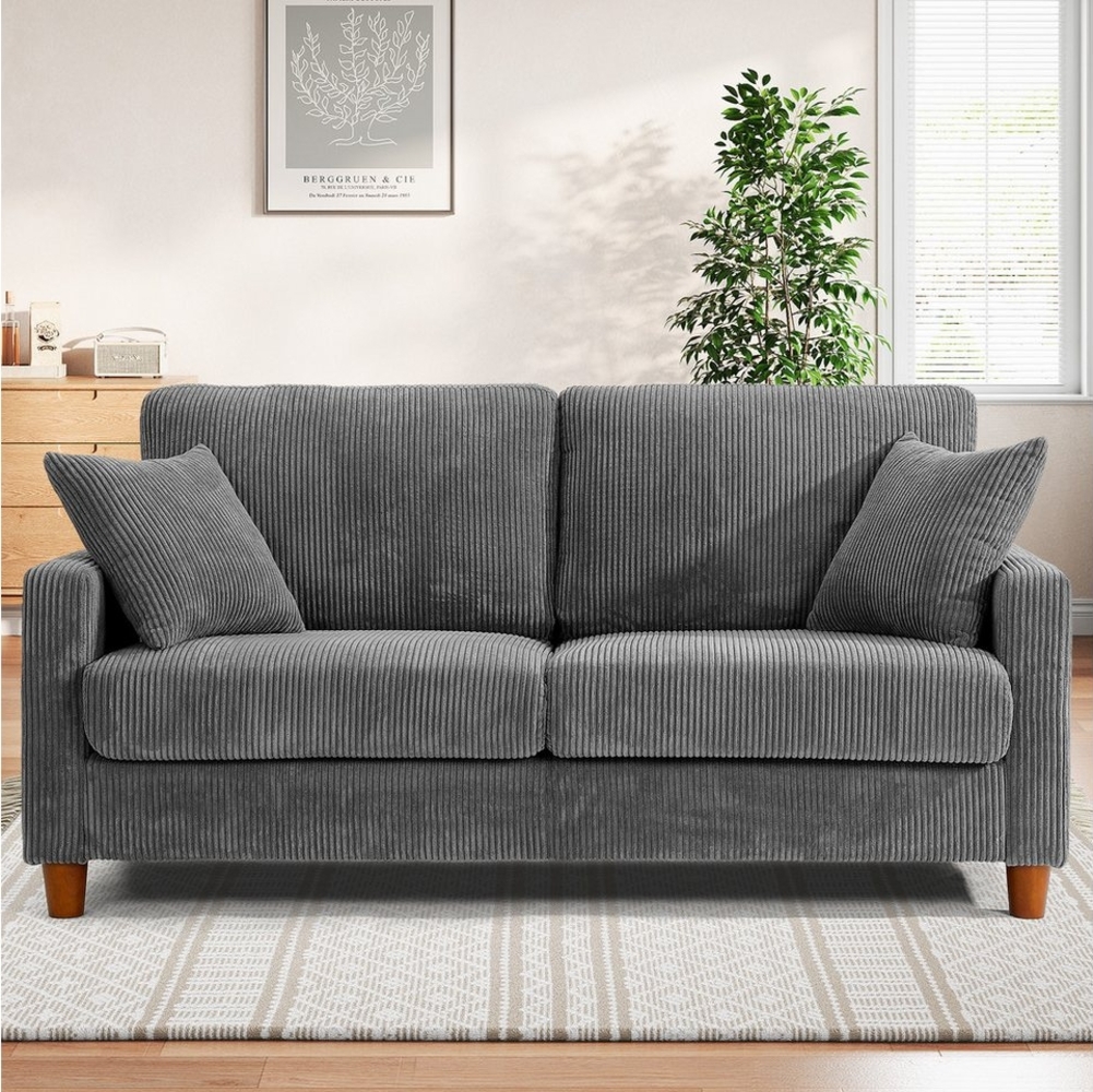 ToteBox 2-Sitzer 178CM Bequeme Cord Loveseat Sofa mit Federkissen für Wohnzimmer, Büro Bild 1