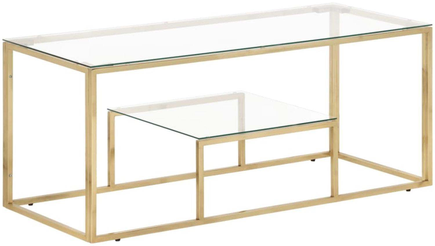 vidaXL Couchtisch Golden Edelstahl und Hartglas 350018 Bild 1