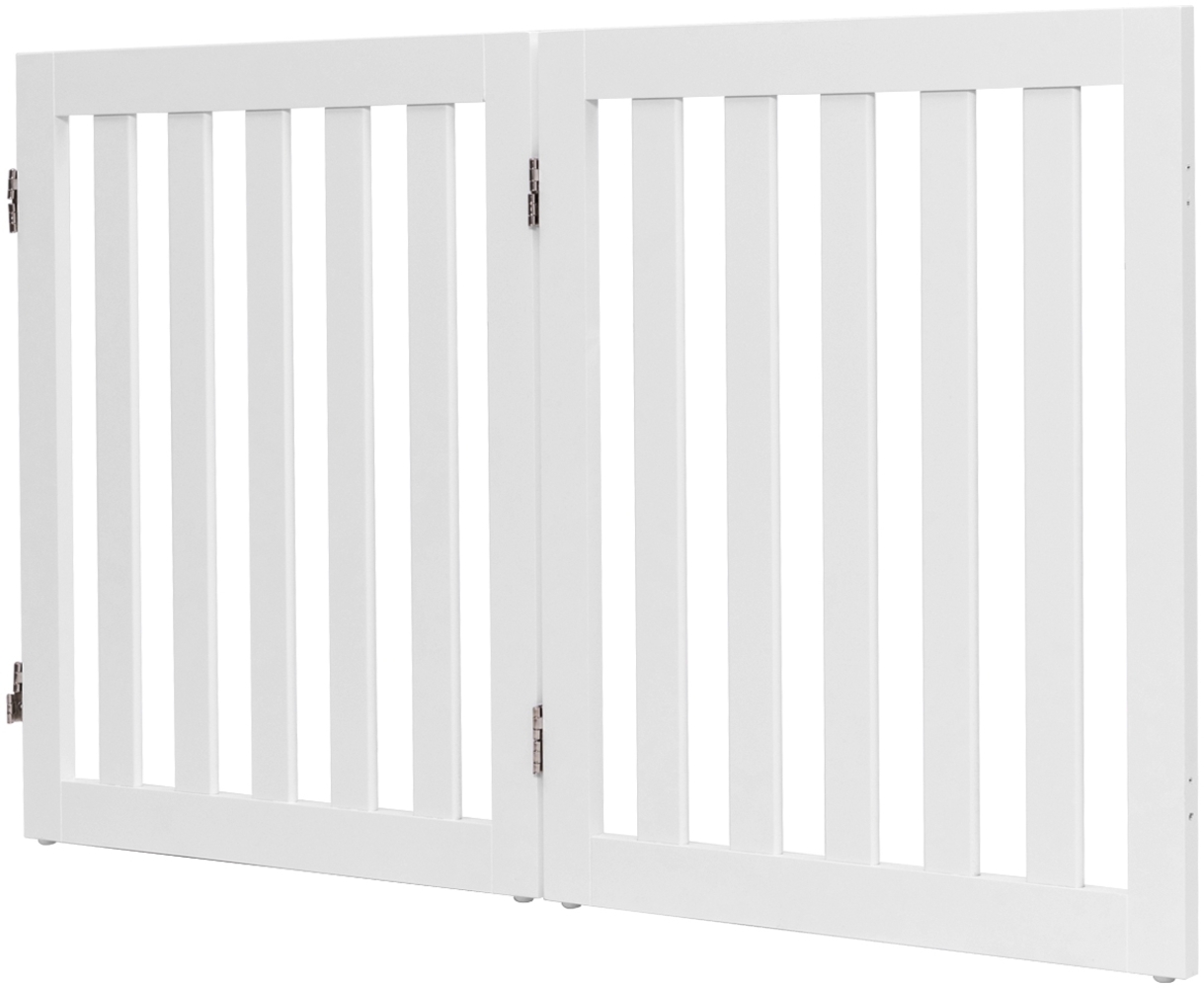 Absperrgitter Hunde 60cm Hoch Schutzgitter Holz Klappbar 2 Paneelen Weiß Bild 1