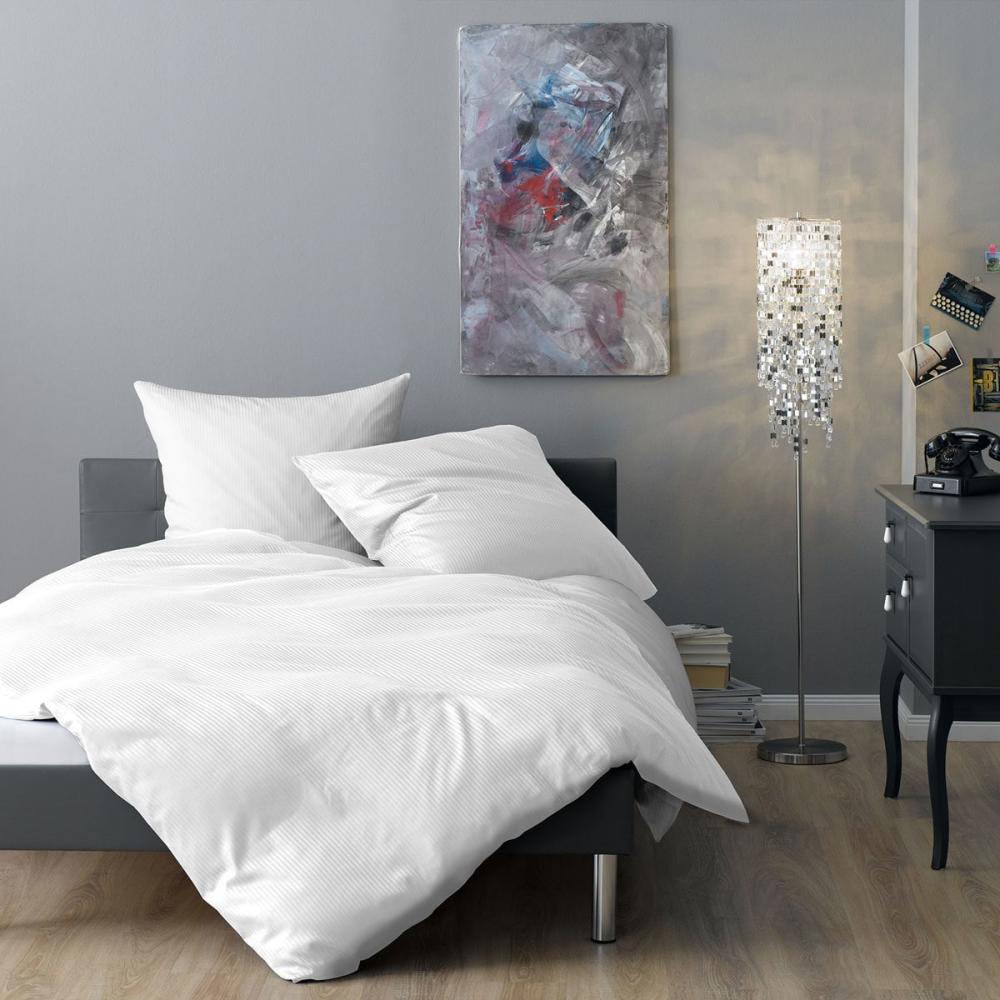 Lorena Mako-Satin Bettwäsche Venedig weiß|240x220 cm + 2x 80x80 cm Bild 1