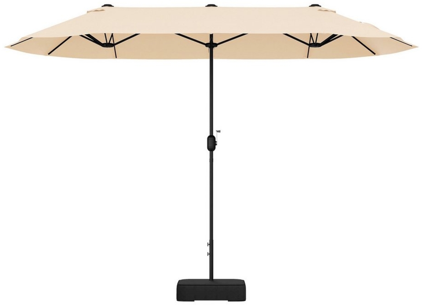 COSTWAY Sonnenschirm 400x200cm Gartenschirm, mit Ständer, Kurbel, UPF 50+ Bild 1