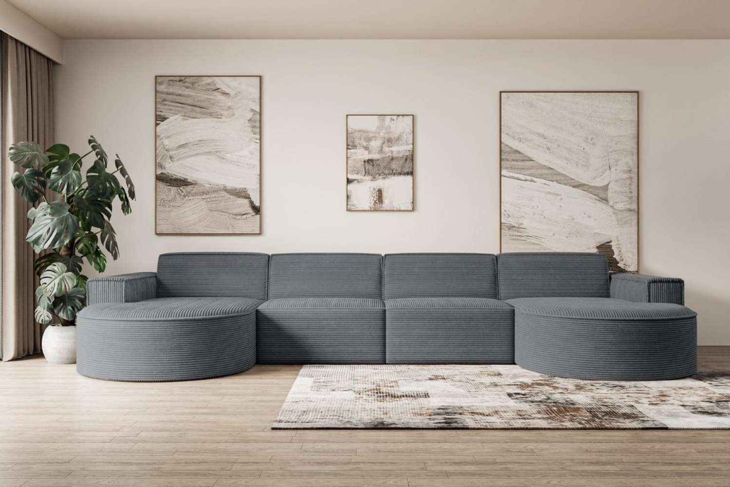 ALTDECOR Wohnlandschaft MARI-U2, Sofa Praktische Bequeme Funktionsecke Couch U-Form Eckcouch, Corner Sofa U-Form Vielseitige Sofa Wohnlandschaft Wohnzimmer Bild 1